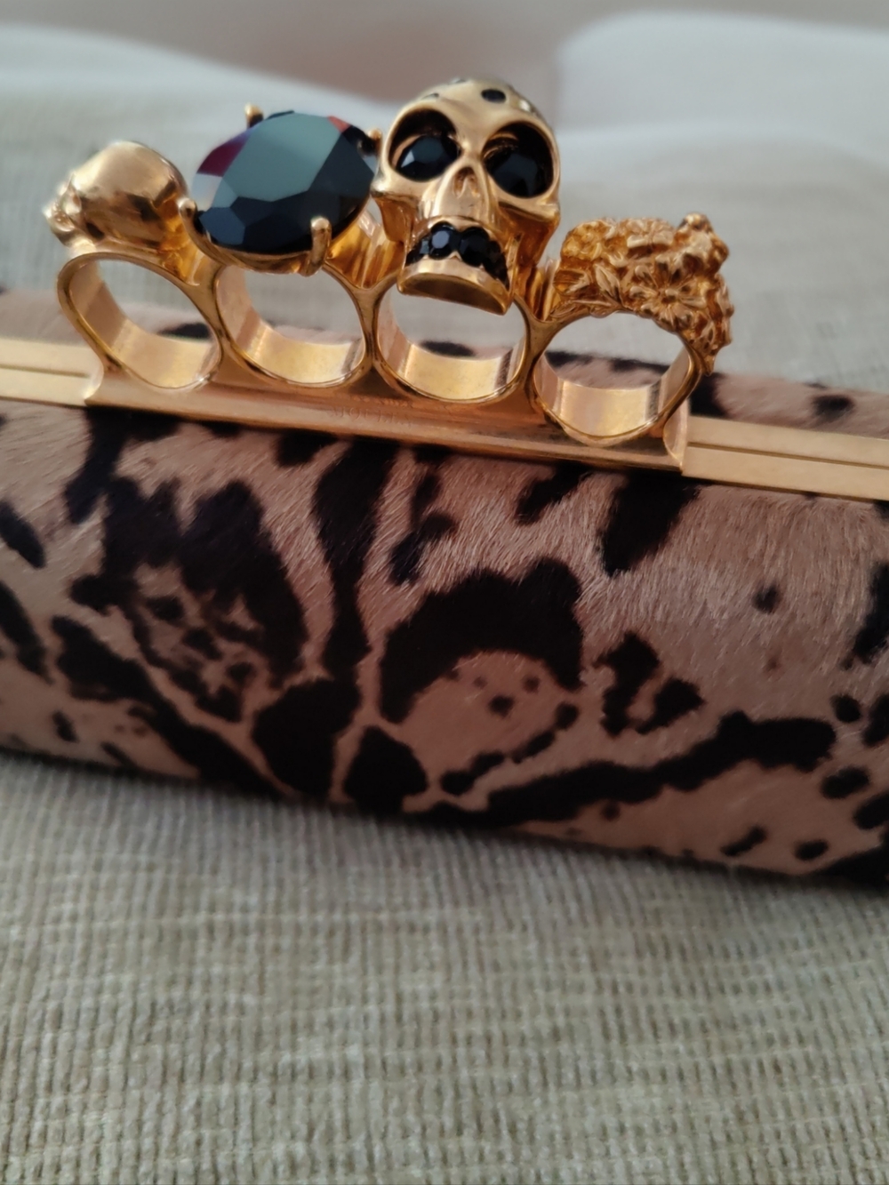 (Vintage 2013) Alexander McQueen Knuckle Box Clutch Pony Hair